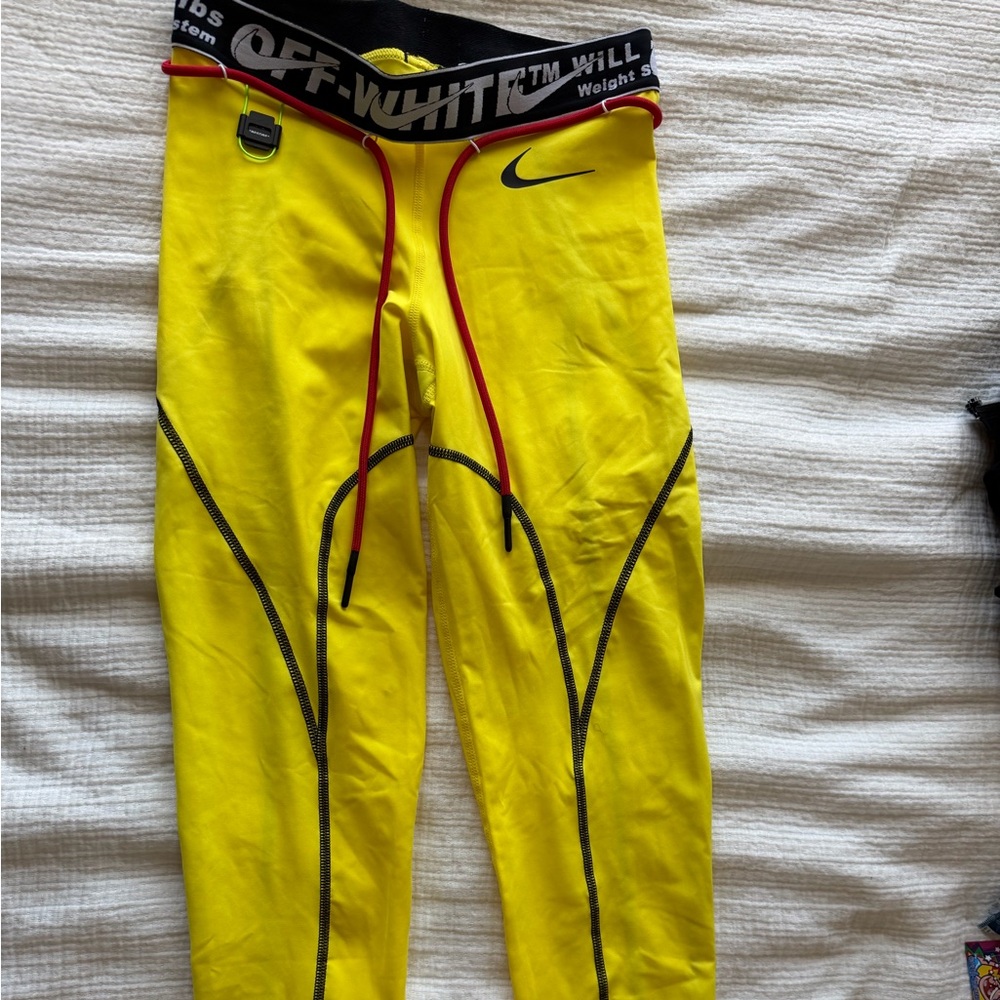 Nike x Off White Yellow Compression Leggings
